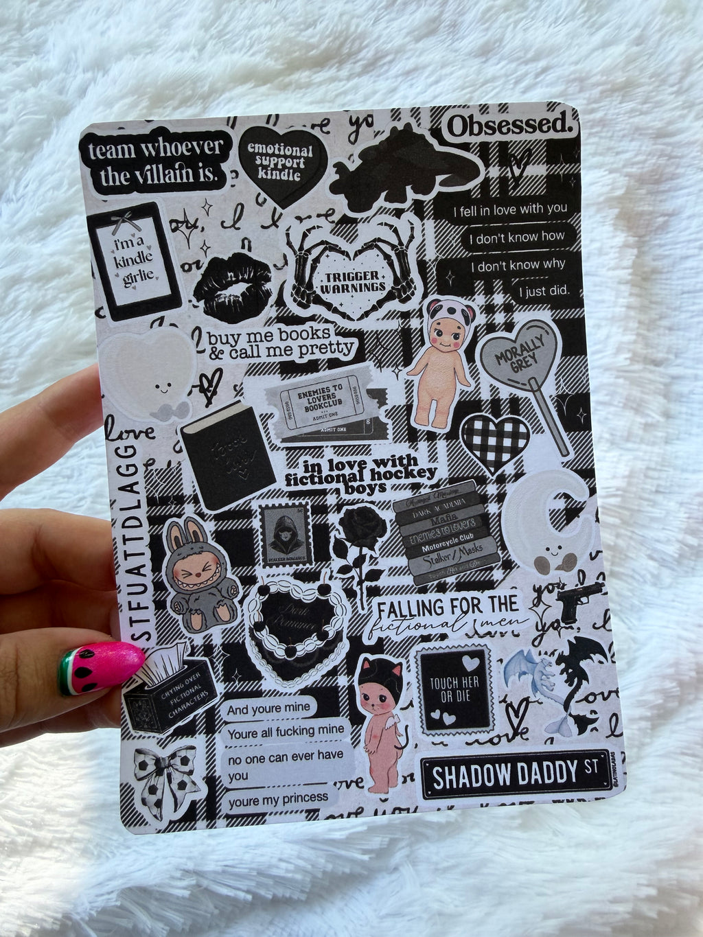 B&W Bookish Trinkets Inspired Insert
